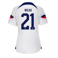 forente stater Timothy Weah #21 Hjemmedrakt Dame VM 2022 Kortermet